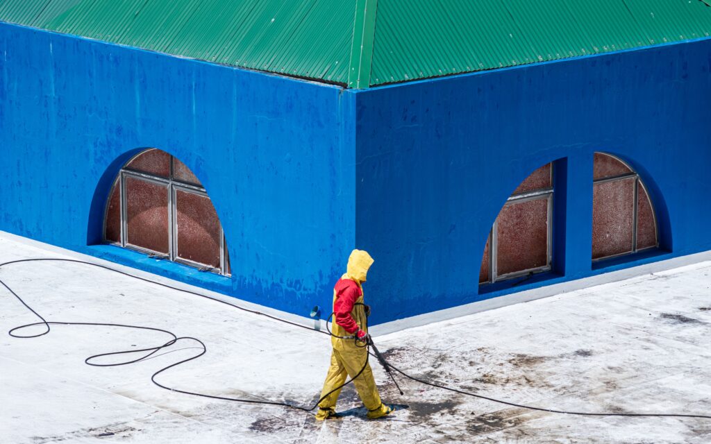 Thermal insulation foam board installed on a building roof structure