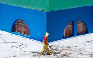 Thermal insulation foam board installed on a building roof structure