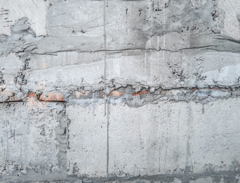 Concrete surface being inspected during a repair project
